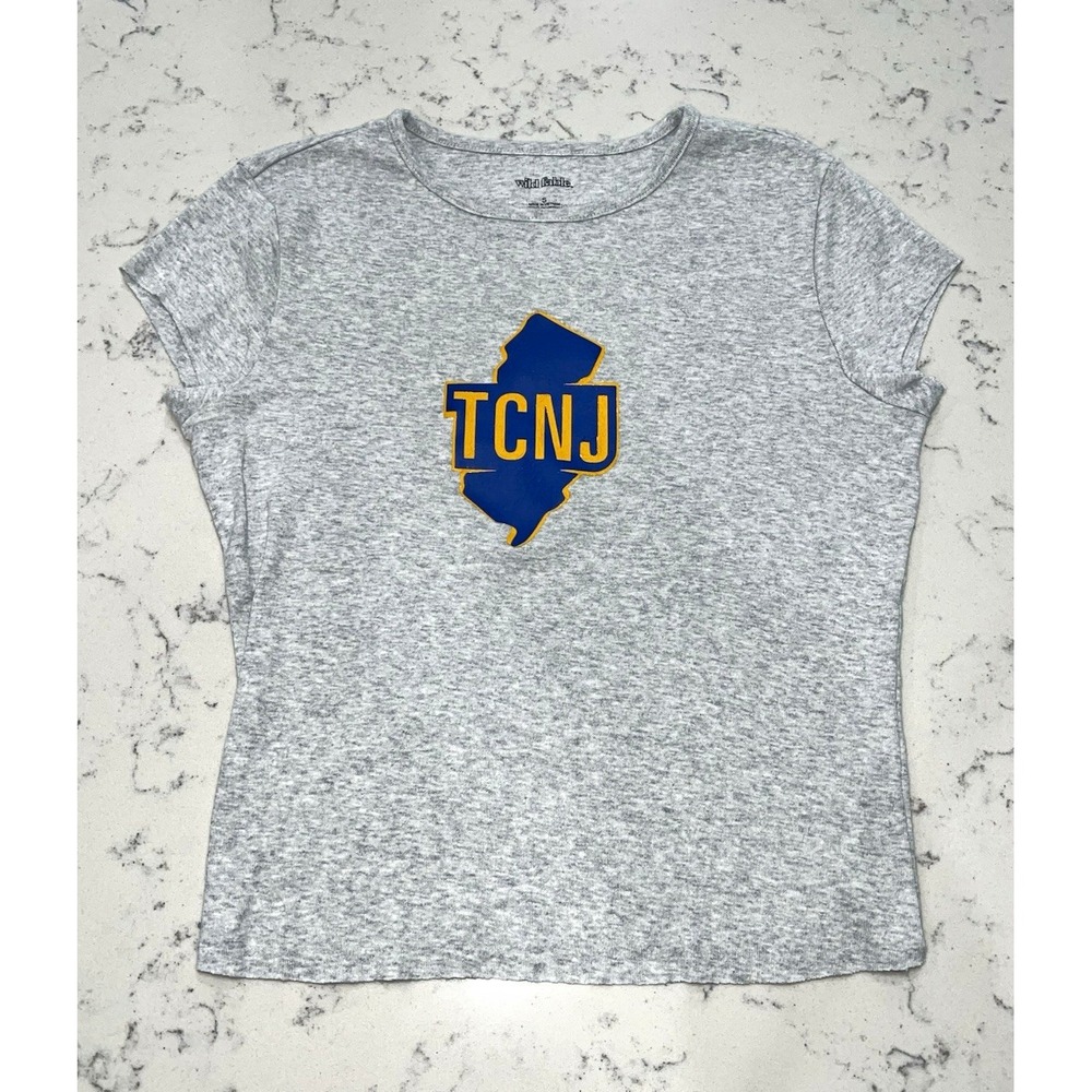 Wild Fable Women's Gray TCNJ New Jersey Graphic Crew Neck T-Shirt Size S